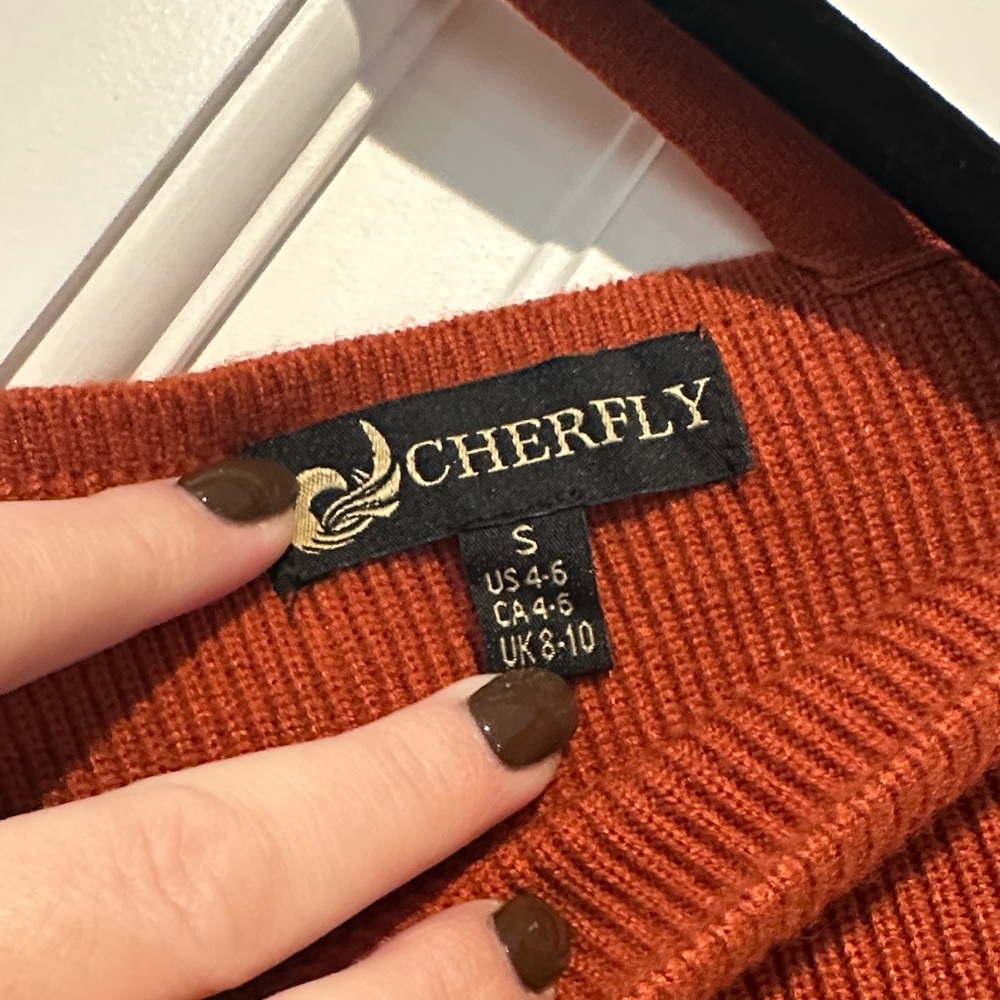 Rust Orange Wrap Sweater - Picture 2 of 3